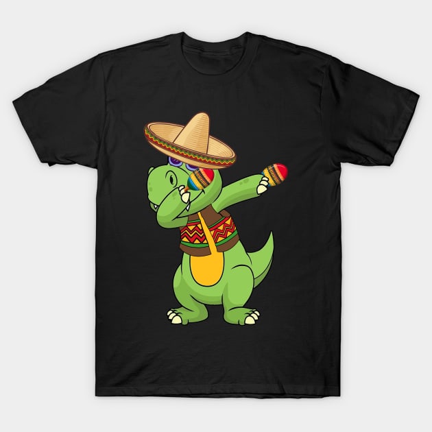 Dabbing T-rex Cinco De Mayo T-Shirt by suttonouz9
